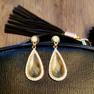 Amber Teardrop Earrings- Costume